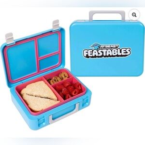 MrBeast Feastables World's Coolest Collectible Lunch Box, BPA-Free, Blue/Pink